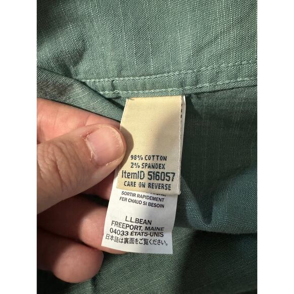 L.L. Bean | NWOT Women's Light Teal Cotton Button Up Long Sleeve Shirt | Size L - Picture 9 of 12